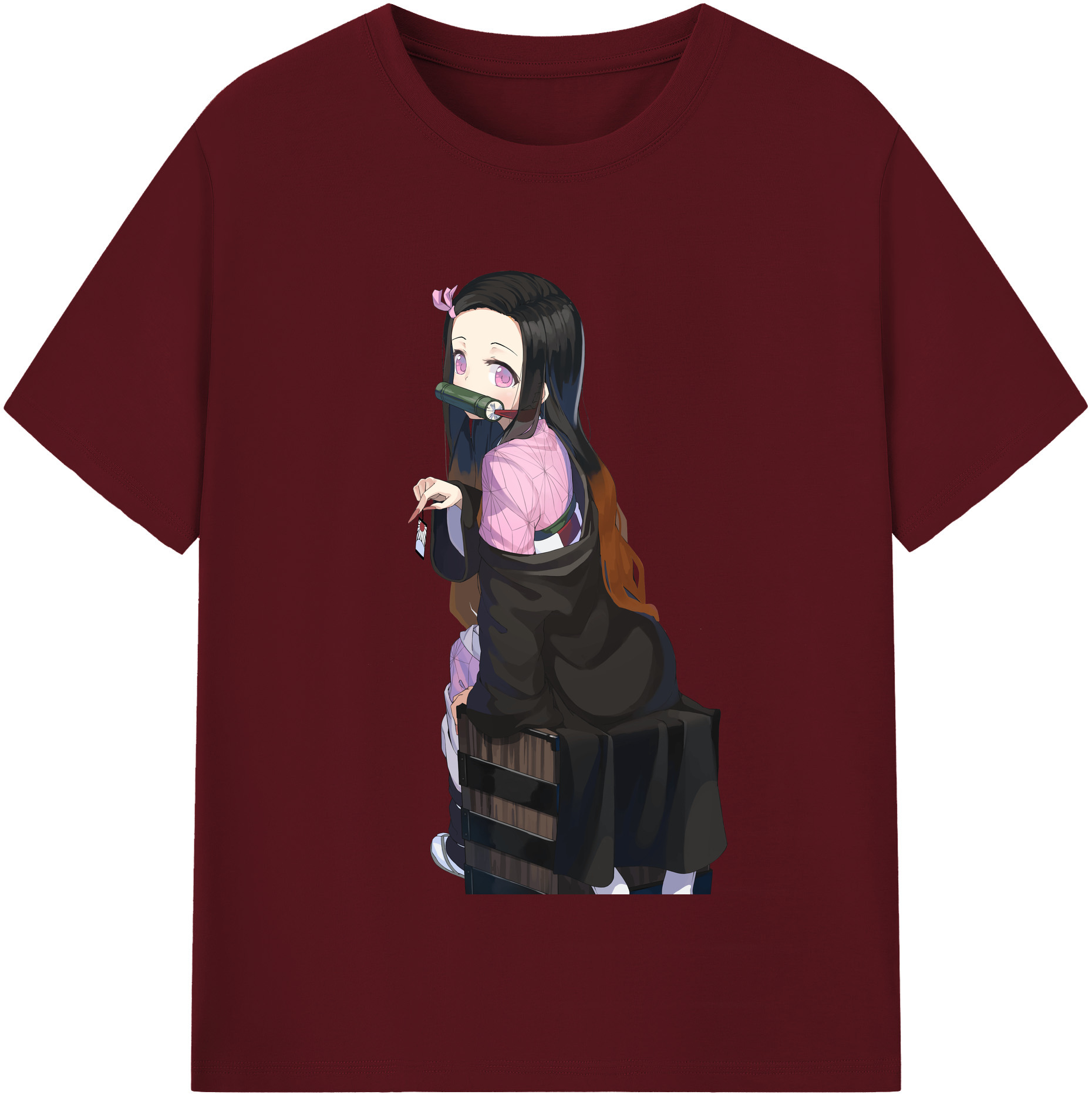 （画像用） 鬼滅の刃（きめつのやいば）竈門 禰󠄀豆子／かまど ねずこ Kamado Nezuko 綿100％半袖Tシャツ（フロントプリント）